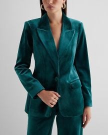 Express Velvet One Button Blazer at Express