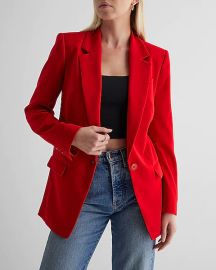 Express one button cinched boyfriend blazer at Express