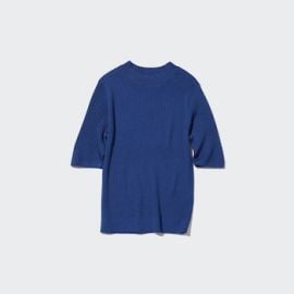 Extra Fine Merino Ribbed Mock Neck Sweater UNIQLO US at UNIQLO