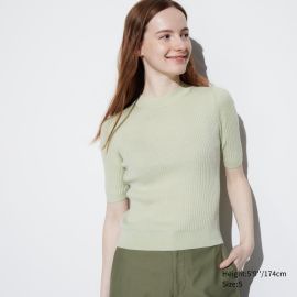 Extra Fine Merino Ribbed Mock Neck Sweater UNIQLO US at Uniqlo