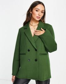 Extro  Vert oversized jersey blazer in dark green - part of a set at ASOS