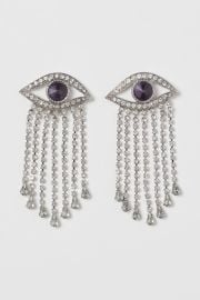 Eye-shaped Rhinestone Earrings - Silver-colored - Ladies  HampM US at H&M