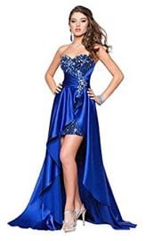 Eyekepper Ladies Beaded Front Short Long Back Prom Evening Gown Party Dress at Amazon