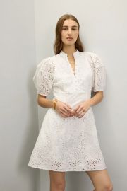 Eyelet Balloon Sleeve Mini Dress by Club Monaco Rent the Runway at Rent the Runway