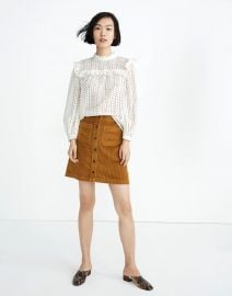 Eyelet Mockneck Ruffle Top at Madewell