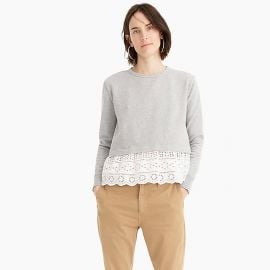 Eyelet-hem sweatshirt at J. Crew