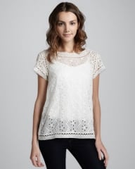 Eyelet lace top by Joie at Bergdorf Goodman