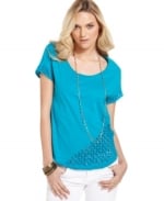 Eyelet tee by Lucky Brand at Macys at Macys