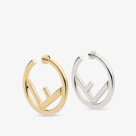 F Is Fendi Earrings - Gold and palladium earrings Fendi at Fendi