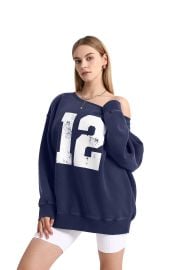 FAIABLE Women39s Off-the-Shoulder Blouse with Printed Number Patterns FaiableColor your world at Faiable