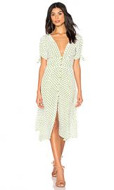 FAITHFULL THE BRAND Billie Midi Dress in Green Lula Dot from Revolve com at Revolve