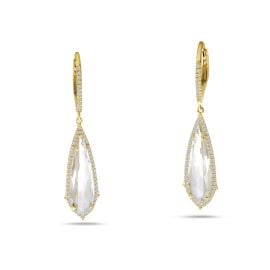 FANCY WHITE TOPAZ DANGLE EARRINGS 8211 Brevani at Brevani