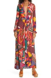 FARM Rio Abstract Patches Long Sleeve Dress at Nordstrom