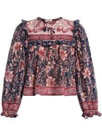 FARM Rio Ainika Charm print voile blouse at Farfetch