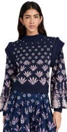 FARM Rio Ainika Martina Knit Sweater AINIKA MARTINA DARK BLUE S at Shopbop