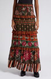 FARM Rio Anika Floral Garden Mixed Print Maxi Skirt at Nordstrom