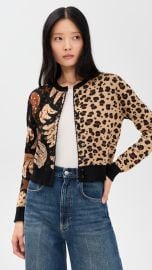 FARM Rio Banana Leopard Mixed Cardigan | Shopbop at Shopbop