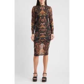 FARM Rio Berry Garden Long Sleeve Ruched Dress at Nordstrom
