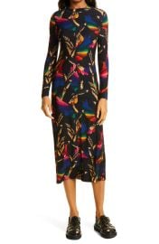 FARM Rio Black Macaws Flight Long Sleeve Dress at Nordstrom