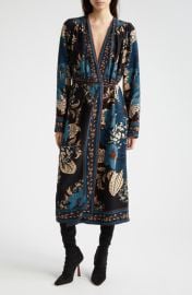 FARM Rio Blossom Tapestry Long Sleeve Wrap Dress at Nordstrom