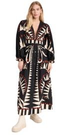 FARM Rio Coconut Grove Black V Neckline Puffed Sleeve Maxi COCONUT GROOVE BLACK S at Shopbop