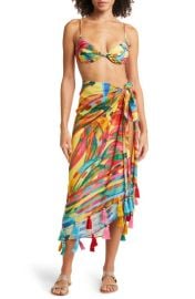 FARM Rio Colorful Banana Metallic Cover-Up Sarong at Nordstrom