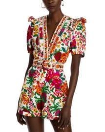 FARM Rio Cotton Flowerful Sketch Romper Bloomingdales at Bloomingdales
