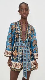 FARM Rio Embroidered Tapestry Blue Mini Dress | Shopbop at Shopbop