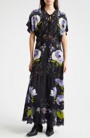 FARM Rio Floral Lace Tie Neck Dress at Nordstrom