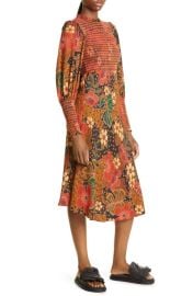 FARM Rio Flowered Leopards Long Sleeve Dress at Nordstrom