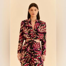 FARM Rio Jackets amp Coats Farm Rio Black Banana Dots Cut Out Blazer Poshmark at Poshmark