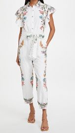 FARM Rio Louise Floral Frilled Sleeves Jumper at Shopbop