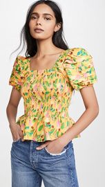 FARM Rio Mini Cashew Smocked Top at Shopbop