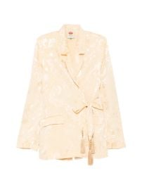 FARM Rio Notched Lapel Blazer Neutrals at Farfetch