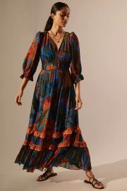 FARM Rio Puff Sleeve Maxi Dress at Anthropologie