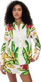 FARM Rio Summer Foliage Button Down Off White Multi M at Shopbop