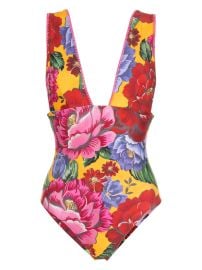 FARM Rio Winter Chita-print Swimsuit Red at Farfetch