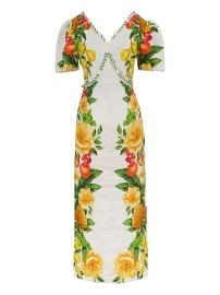 FARM Rio floral-print puff-sleeve Maxi Dress White at Farfetch