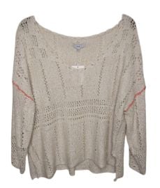 FATE Womens VNeck Open Knit Oversized Lightweight Sweater Off White Sz L NWT eBay at eBay