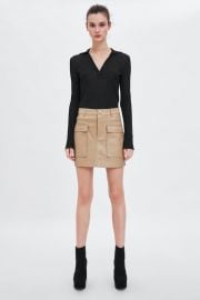 FAUX LEATHER MINI SKIRT at Zara