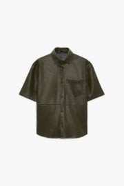 FAUX LEATHER SHIRT - Khaki   United States at Zara