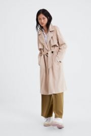 FAUX SUEDE DOUBLE BREASTED TRENCH COAT at Zara