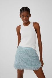 FEATHER LOOK MINI SKIRT at Zara