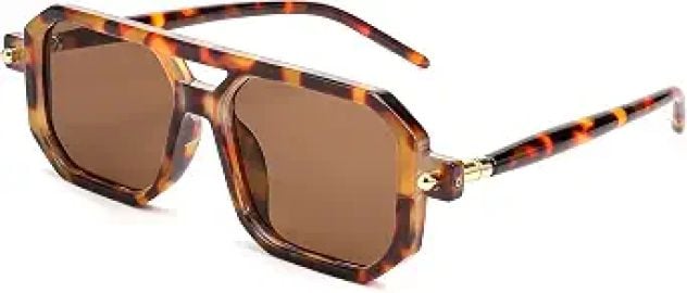 FEISEDY Vintage Square 70s Flat Aviator Sunglasses Women Men Classic Retro Stylish Frame UV400 Sunglasses B2622 at Amazon