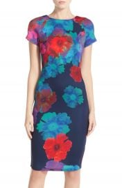 FELICITY and COCO Floral Print Scuba Sheath Dress Nordstrom Exclusive at Nordstrom