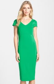 FELICITY andamp COCO V-Neck Body-Con Midi Dress in Green at Nordstrom