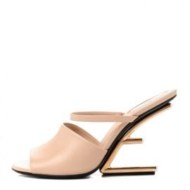 FENDI Calfskin Fendi First 95mm Slide Sandals 38 Poudre 1095938 FASHIONPHILE at Fashionphile