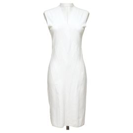 FENDI Dress White Viscose Knit Sleeveless Slip-On V-Neck Sz 40 For Sale at 1stDibs at 1st Dibs