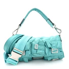 FENDI Econyl Cuoio Romano Multipocket Baguette Spring Turquoise 1672810 FASHIONPHILE at Fashionphile