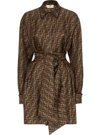 FENDI FF Print Shirtdress Brown at Farfetch